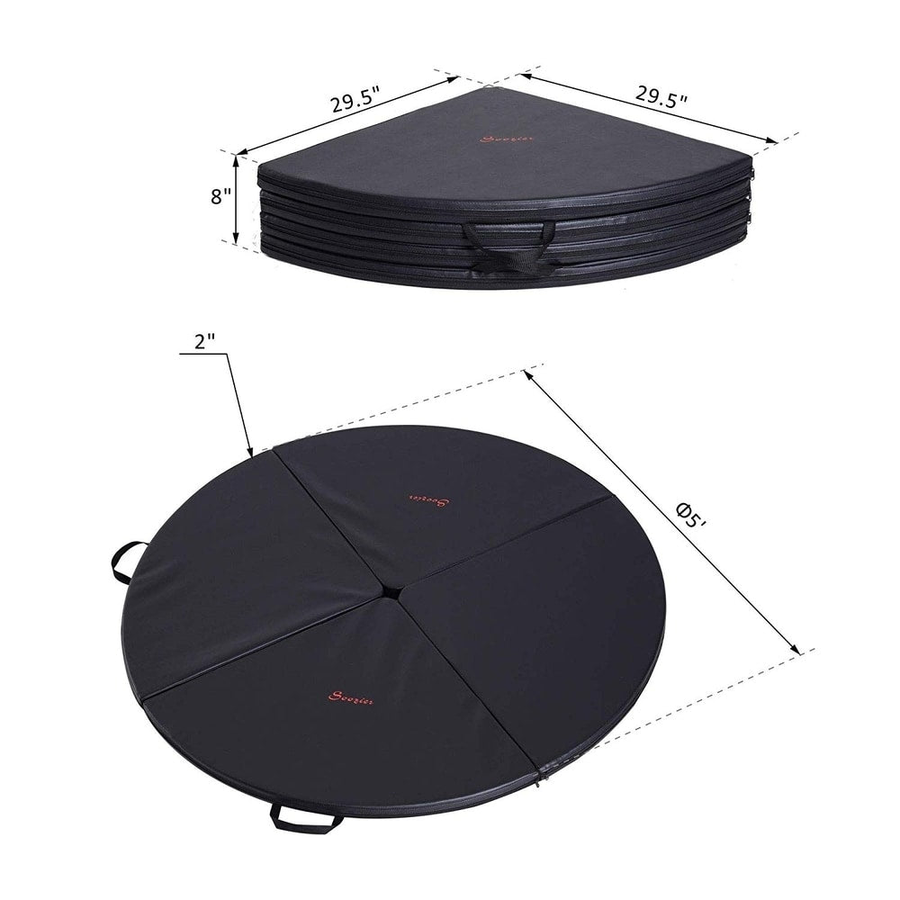 Soozier Round Folding Portable Pole Dance Crash Mat - Black