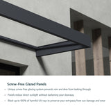 Sophia 3 ft. Gray/ White Opal Door and Window Awning