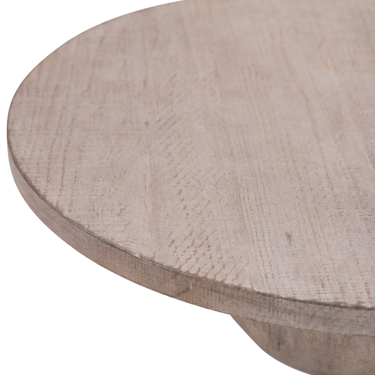Sophia 42" Round Reclaimed Pine Modern Coffee Table with Ball Pedestal Base