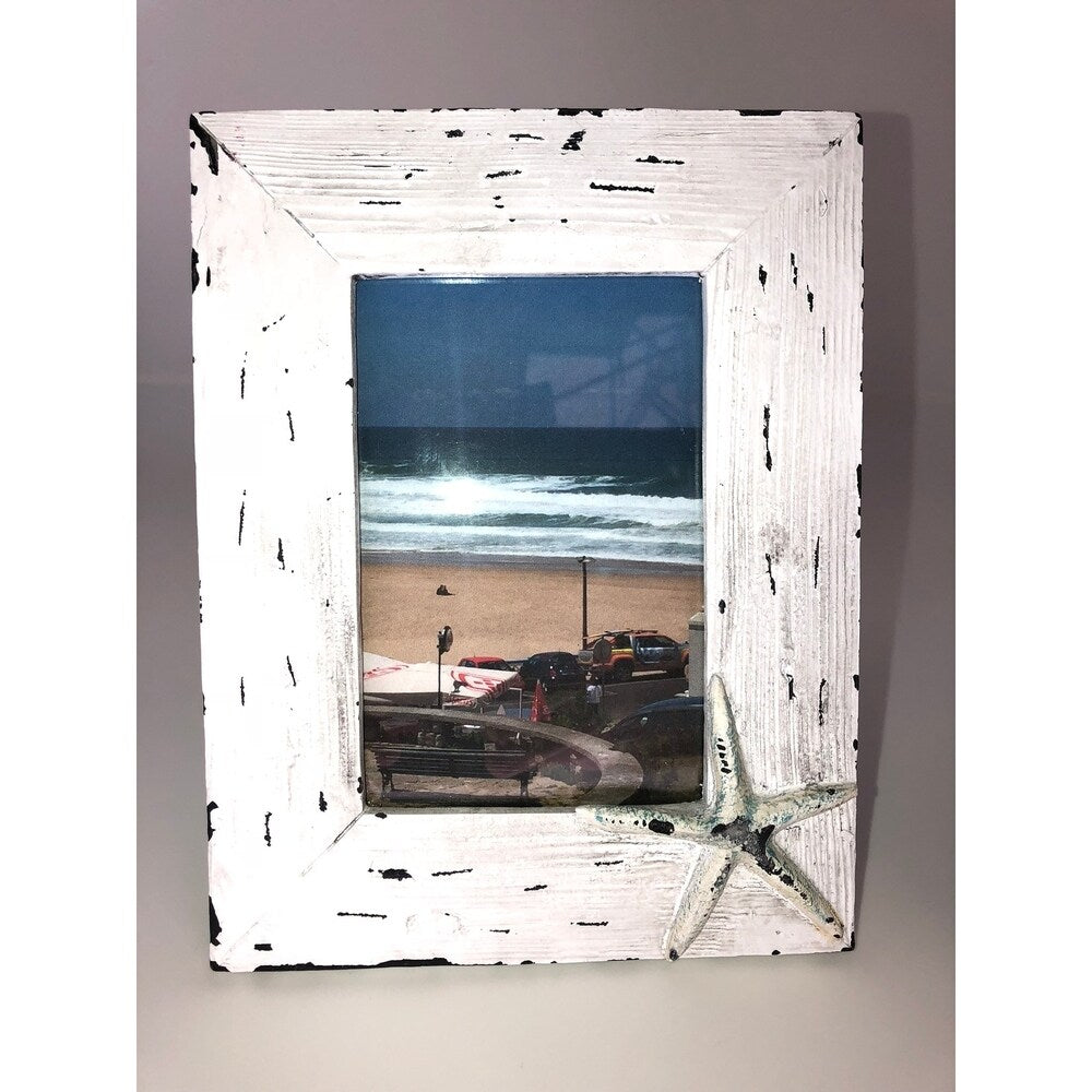 Sophia Rae Decorative Seaside Picture Frame Set of 8 Frames- Distressed White