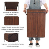 Sophia & William Laundry Hamper 72L Dirty Clothes Bamboo Storage Basket with Lid Liner and Handles Rectangular