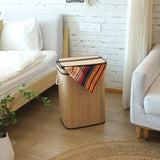 Sophia & William Laundry Hamper 72L Dirty Clothes Bamboo Storage Basket with Lid Liner and Handles Rectangular