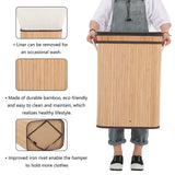 Sophia & William Laundry Hamper 72L Dirty Clothes Bamboo Storage Basket with Lid Liner and Handles Rectangular