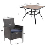 MAISON ARTS Outdoor Patio 6 Pieces Dining Set with Umbrella