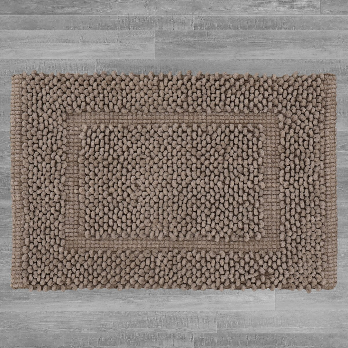 Sophie Border Ultra-plush Chenille Non-Slip Cotton Bath Mat