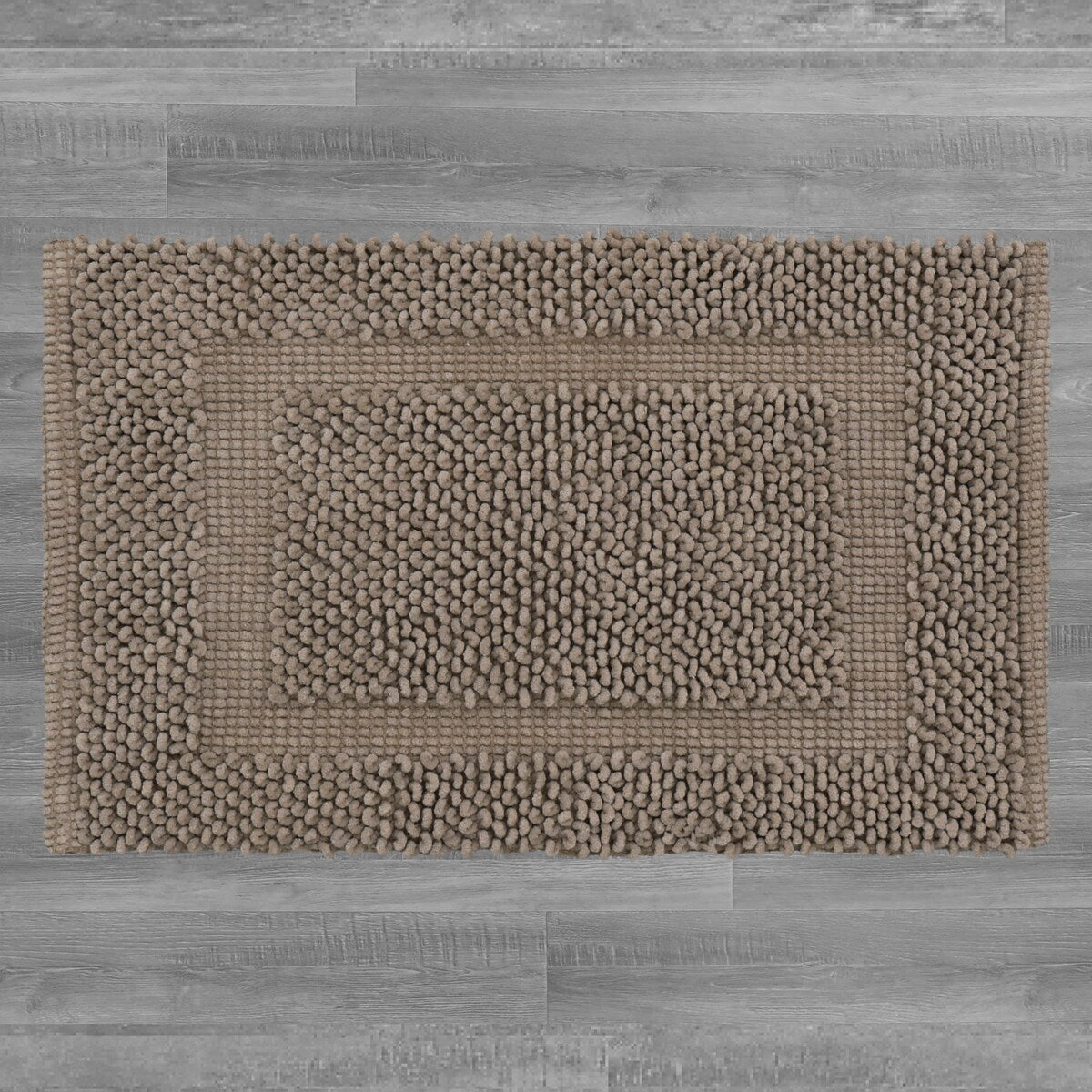 Sophie Border Ultra-plush Chenille Non-Slip Cotton Bath Mat