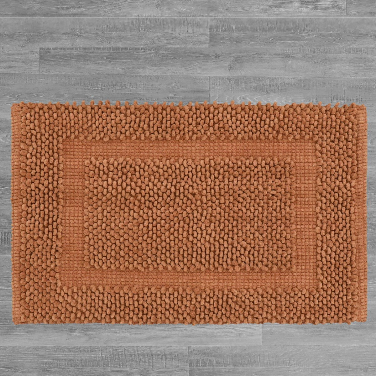 Sophie Border Ultra-plush Chenille Non-Slip Cotton Bath Mat