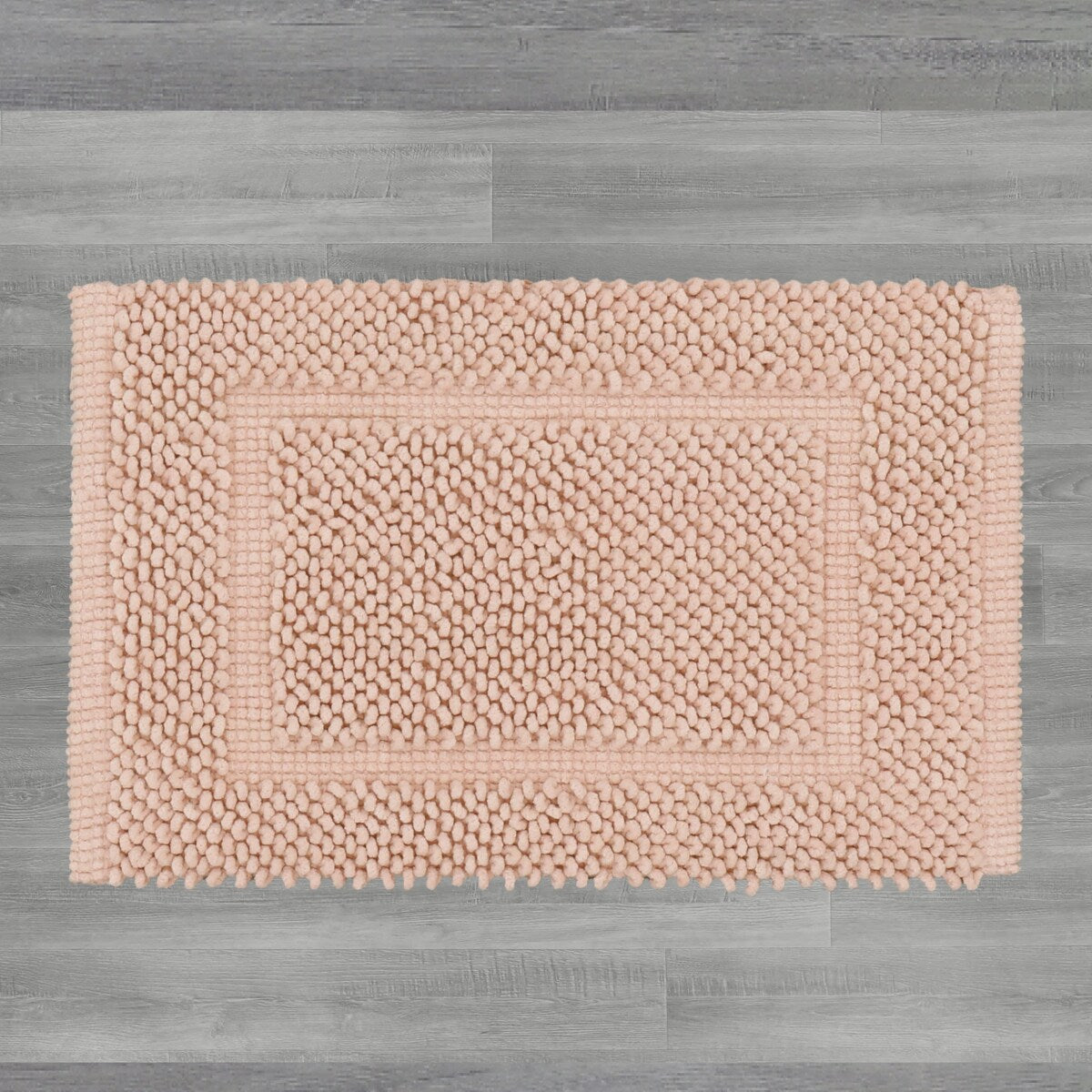 Sophie Border Ultra-plush Chenille Non-Slip Cotton Bath Mat