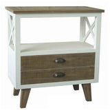 Urban Port Brown/White MDF Two-Drawer Cabinet
