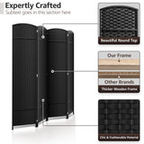 Sorbus 4 Panel Room Divider Tall Privacy Partition Screen Extra Wide Double Hinged Mesh Hand-Woven Folding Wall Divider - 6ft