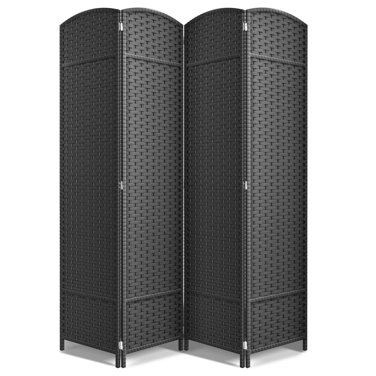 Sorbus 4 Panel Room Divider Tall Privacy Partition Screen Extra Wide Double Hinged Mesh Hand-Woven Folding Wall Divider - 6ft
