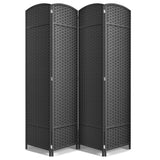Sorbus 4 Panel Room Divider Tall Privacy Partition Screen Extra Wide Double Hinged Mesh Hand-Woven Folding Wall Divider - 6ft