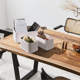 Sorbus Bamboo Storage Baskets, Organizer Bins - Fluted Design, 3-Pk