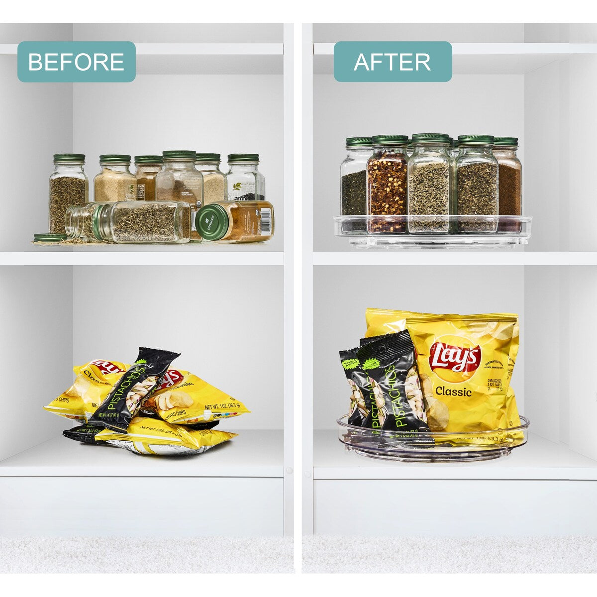 Sorbus Clear Lazy Susan Organizer Versatile Kitchen and Cabinet Organizer Turntable for Pantry Fridge and Bathroom Storage