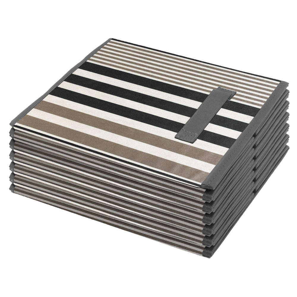 Sorbus Foldable Storage Cube Basket Bin, Vertical Stripe Line Pattern (6 Pack, Black)