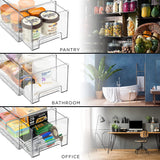 Sorbus Fridge Drawers - Clear Stackable Pull Out Refrigerator Organizer Bins 2 Pack, Large