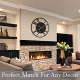 Sorbus Large 24" Decorative Round Wooden Analog Modern Wall Clock Battery Operated With Numeral Style Design