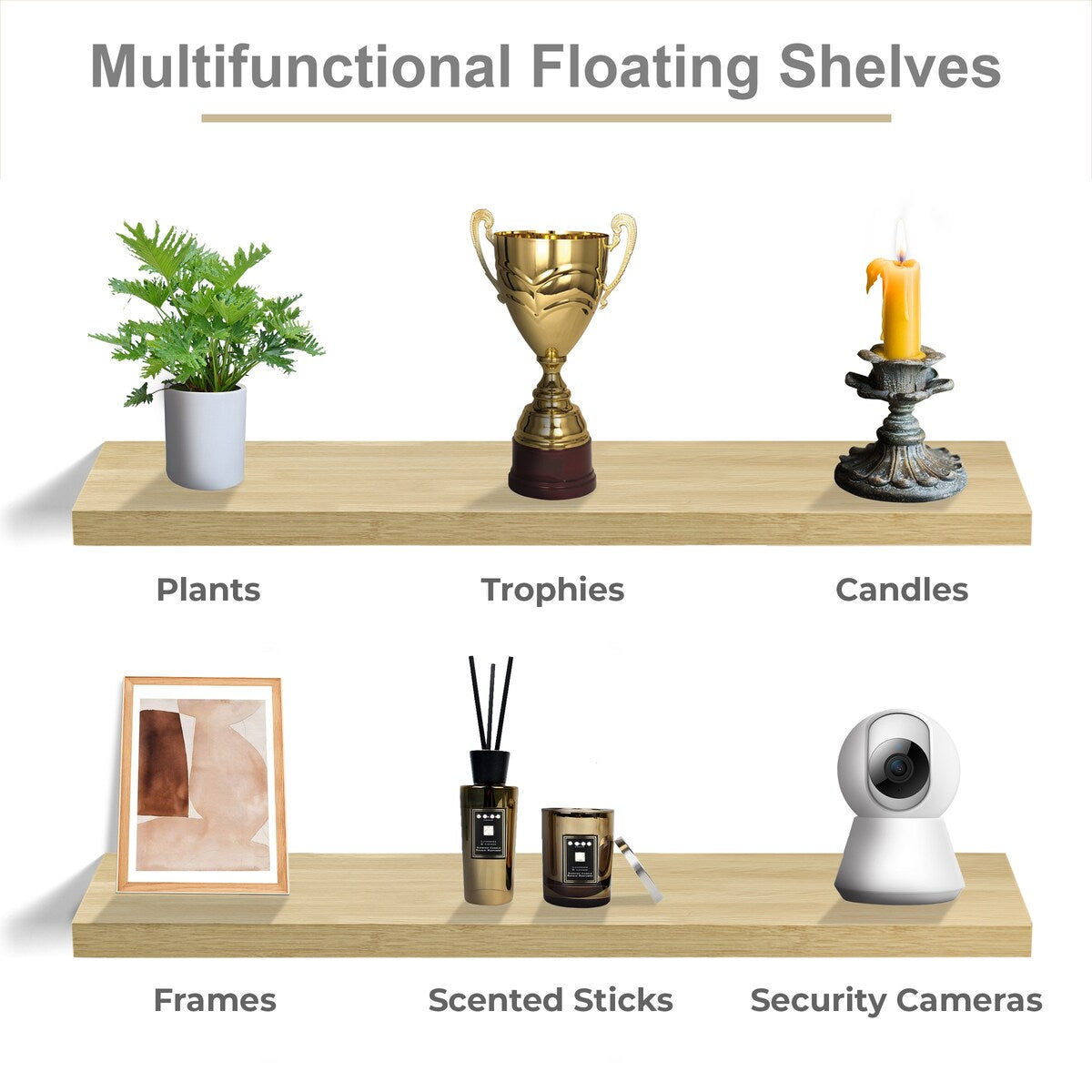 Sorbus Long Floating Shelves for Wall Set of 2 - 35"L x 9"W x 1.5"H