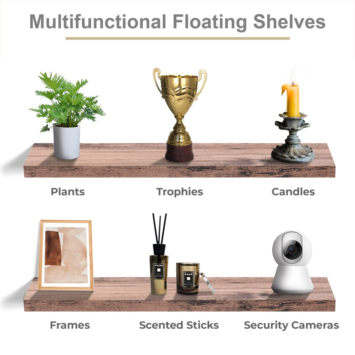 Sorbus Long Floating Shelves for Wall Set of 2 - 35"L x 9"W x 1.5"H