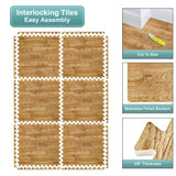 Sorbus Wood grain floor foam mat for home and office - Set of 24