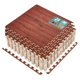 Sorbus Wood grain floor foam mat for home and office - Set of 24