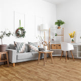 Sorbus Wood grain floor foam mat for home and office - Set of 24