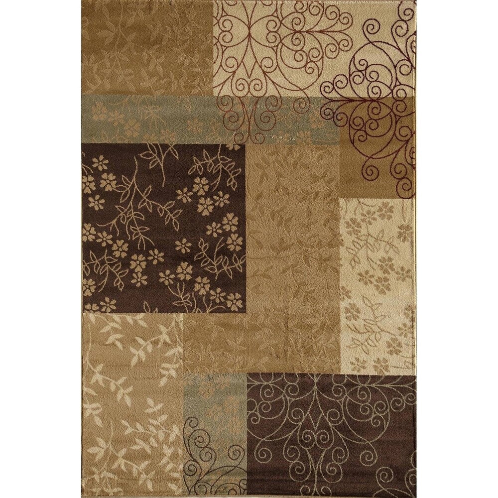 Sorrento Brown Geometric Area Rug - 7'10 x 10'10