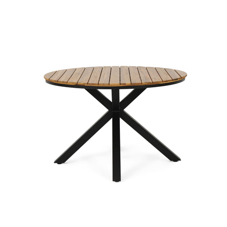 Soto Outdoor Outdoor Acacia Wood Circular Dining Table by Christopher Knight Home