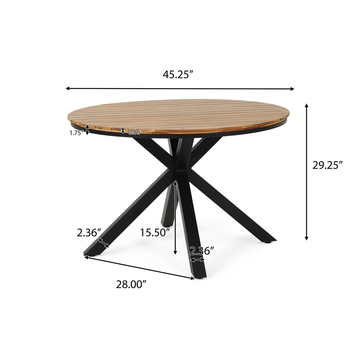 Soto Outdoor Outdoor Acacia Wood Circular Dining Table by Christopher Knight Home