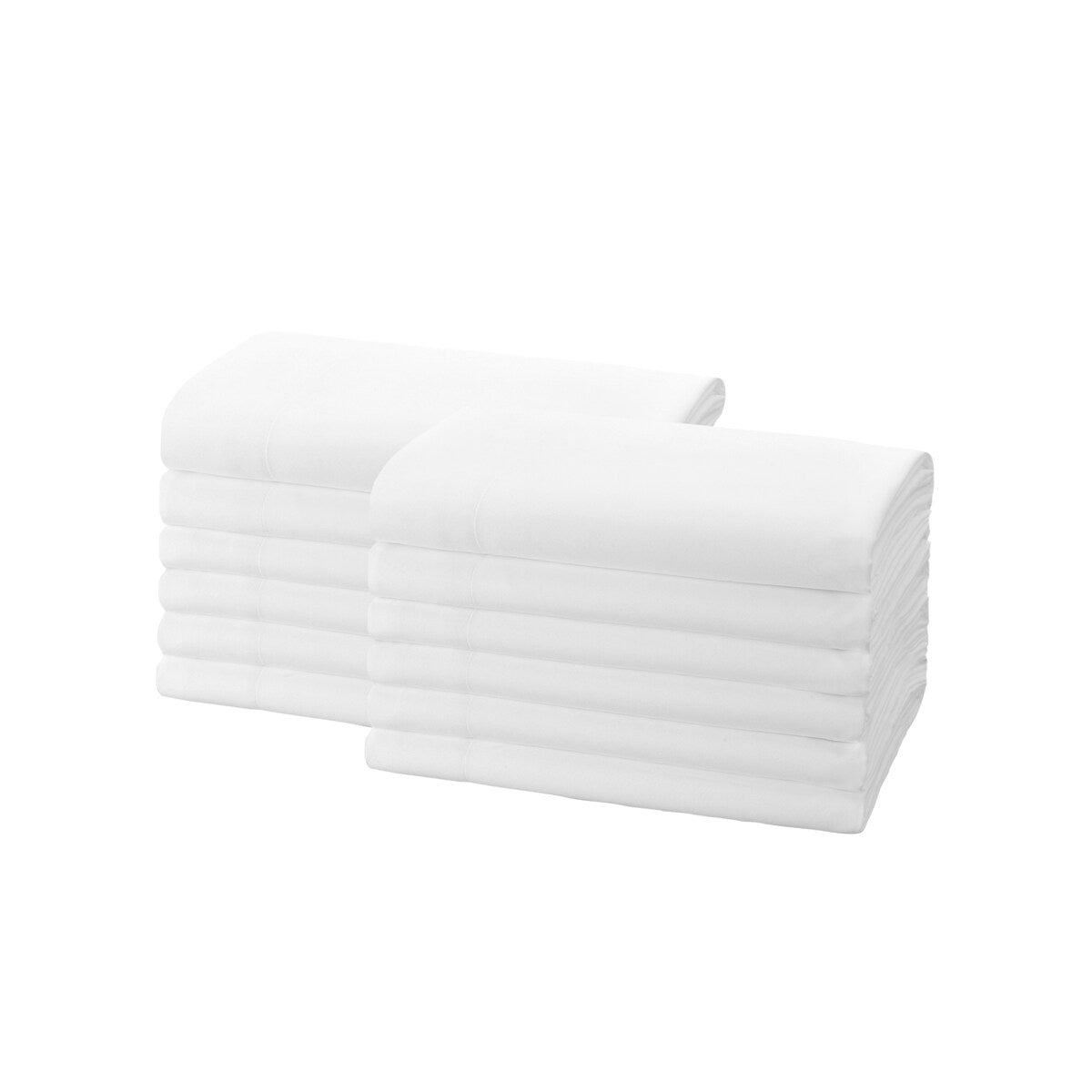South Point Hospitality 200 Thread Count 60% Cotton/40% Polyester Percale Flat Sheet Case Pack of 12 - Twin XL Flat - White