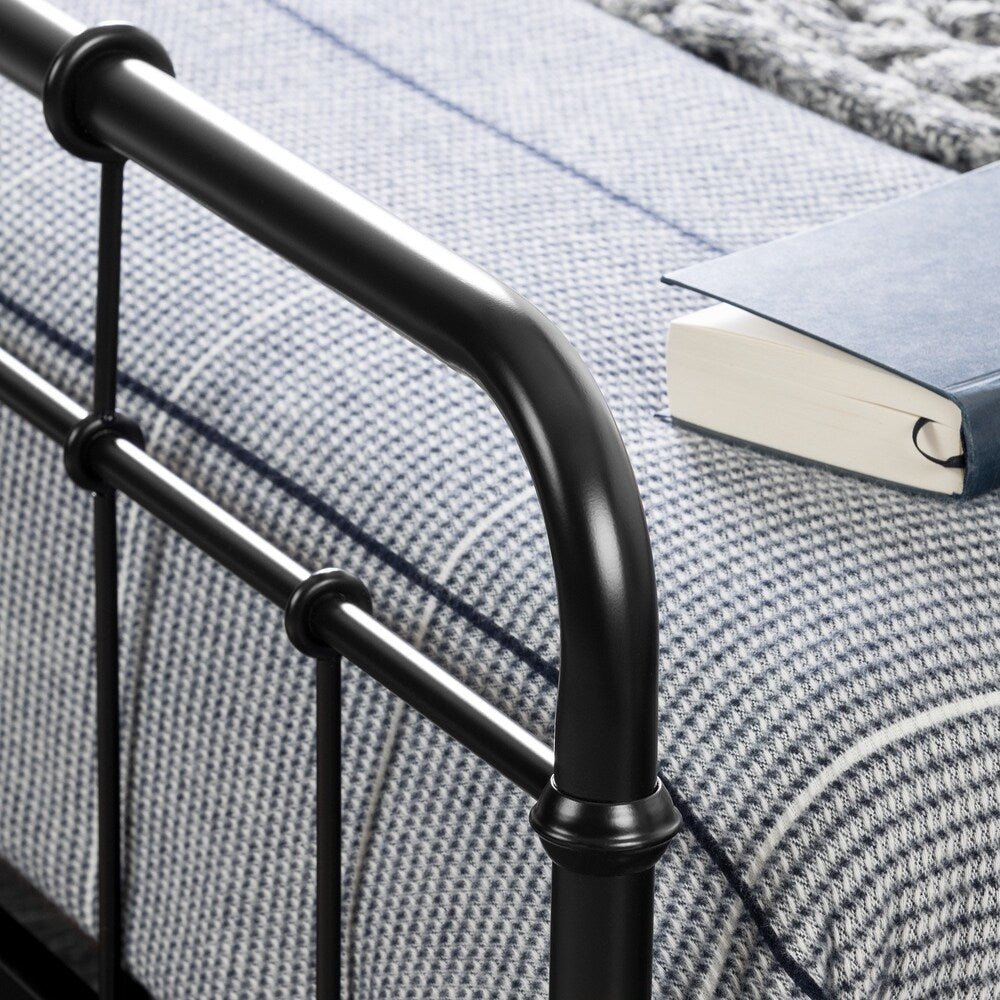 South Shore Holland Black Metal Queen Platform Bed with Headboard