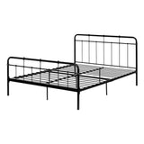 South Shore Holland Black Metal Queen Platform Bed with Headboard