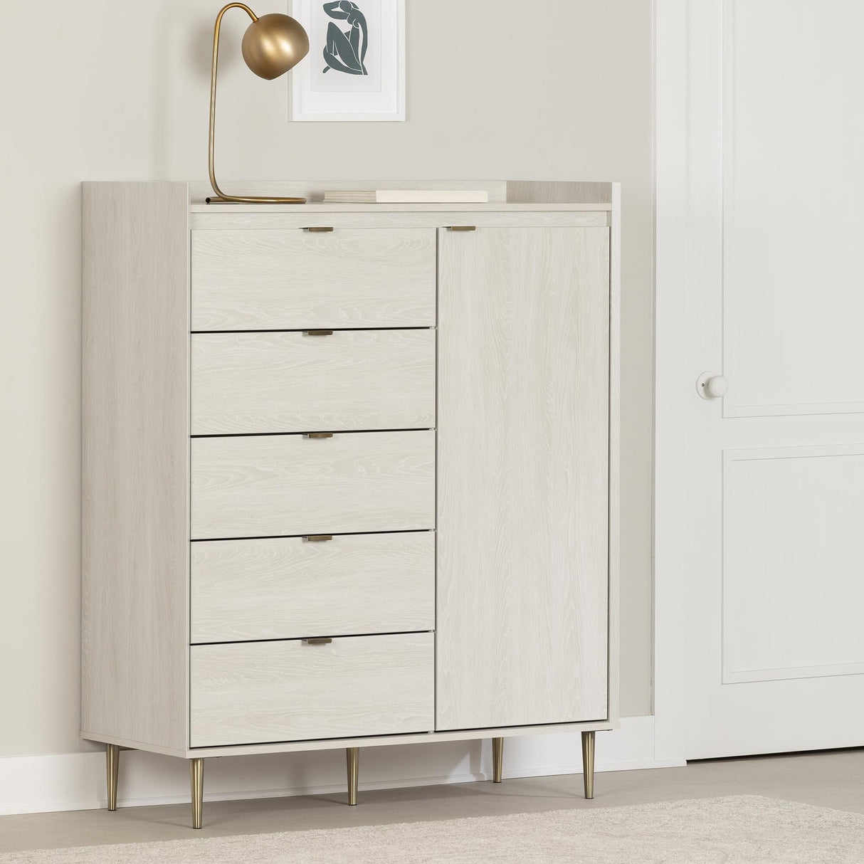 South Shore Hype Door Chest with 5 Drawers