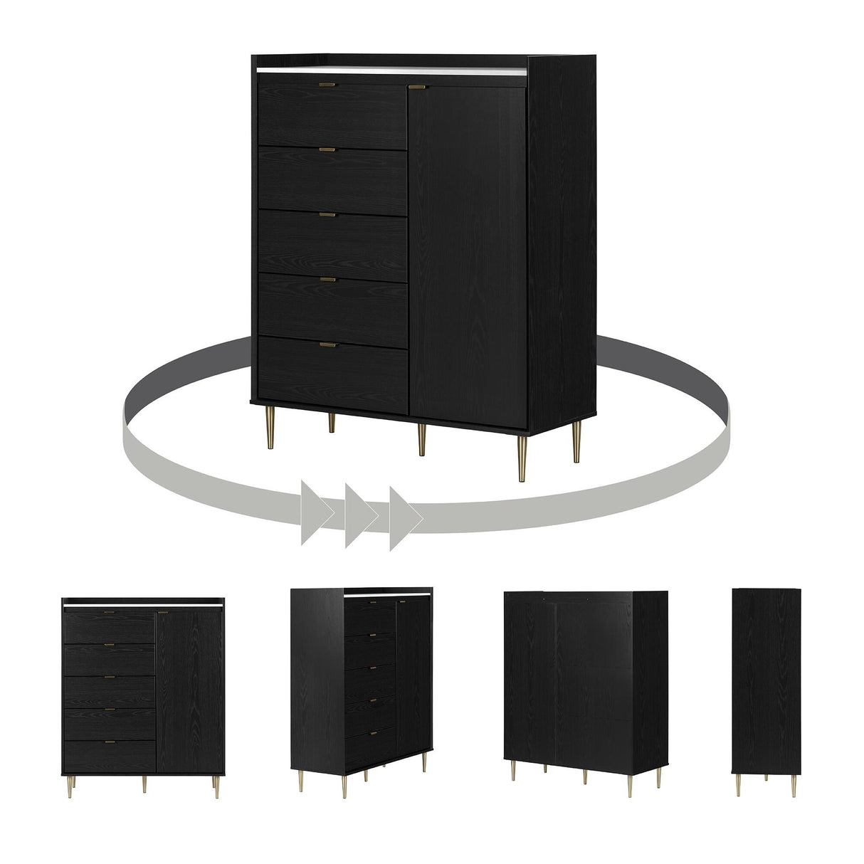 South Shore Hype Door Chest with 5 Drawers