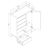 South Shore Hype Door Chest with 5 Drawers