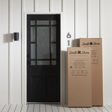 South Shore Munich Full Size Bed Set, Weathered Oak and Matte Black