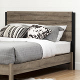South Shore Munich Full Size Bed Set, Weathered Oak and Matte Black
