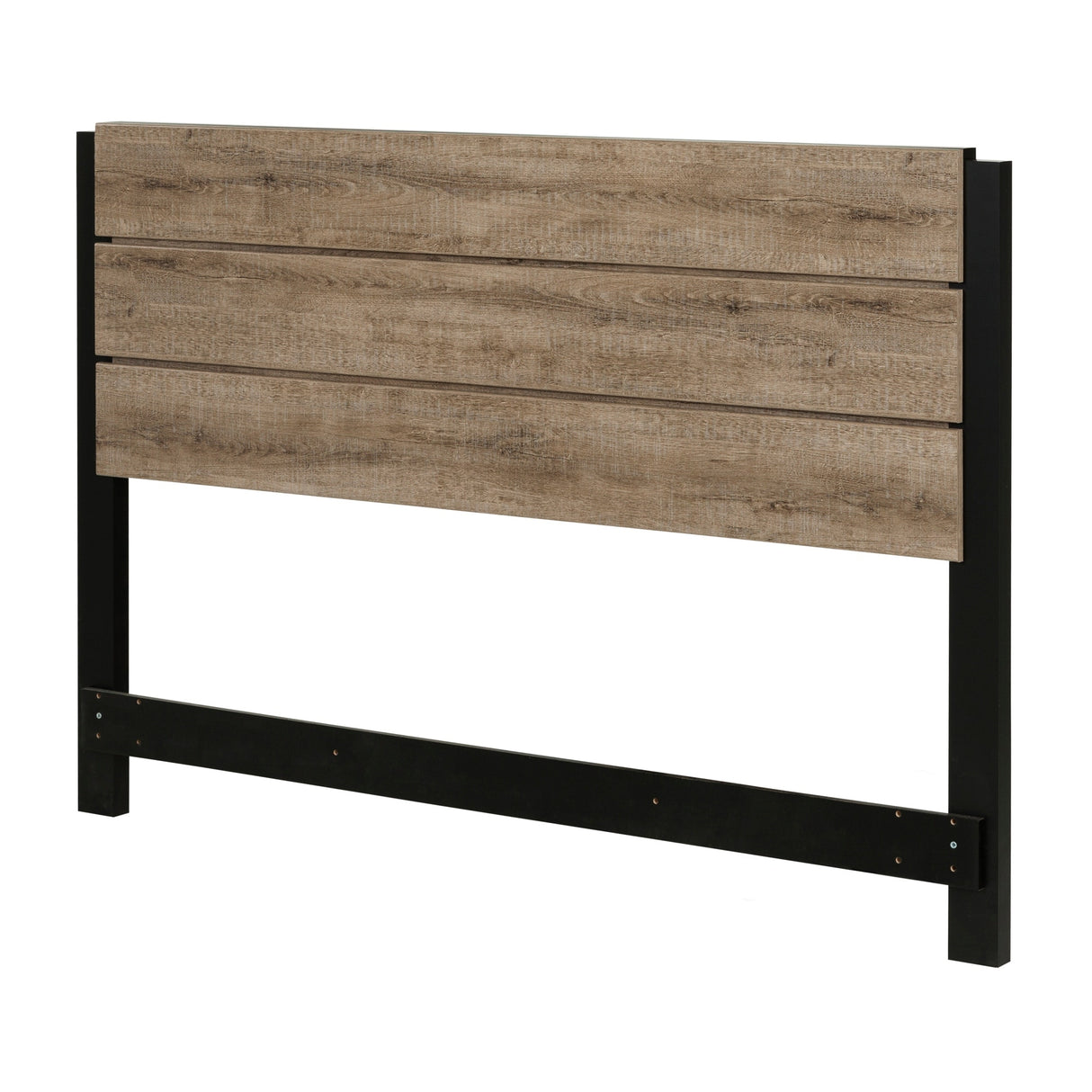 South Shore Munich Full Size Bed Set, Weathered Oak and Matte Black