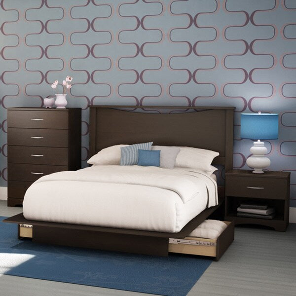 4-piece Full-size Bedroom Set in Black or Brown