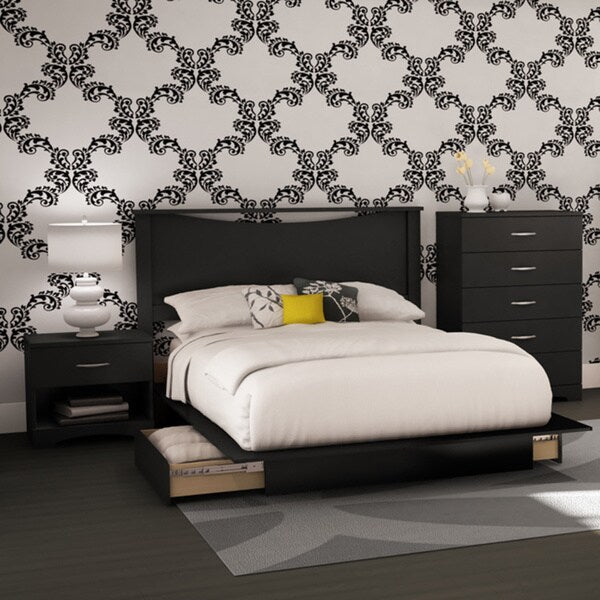 4-piece Full-size Bedroom Set in Black or Brown