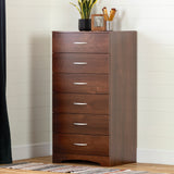 Step One Contemporary 6-Drawer Lingerie Chest/Dresser Metal Handles
