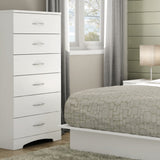 Step One Contemporary 6-Drawer Lingerie Chest/Dresser Metal Handles