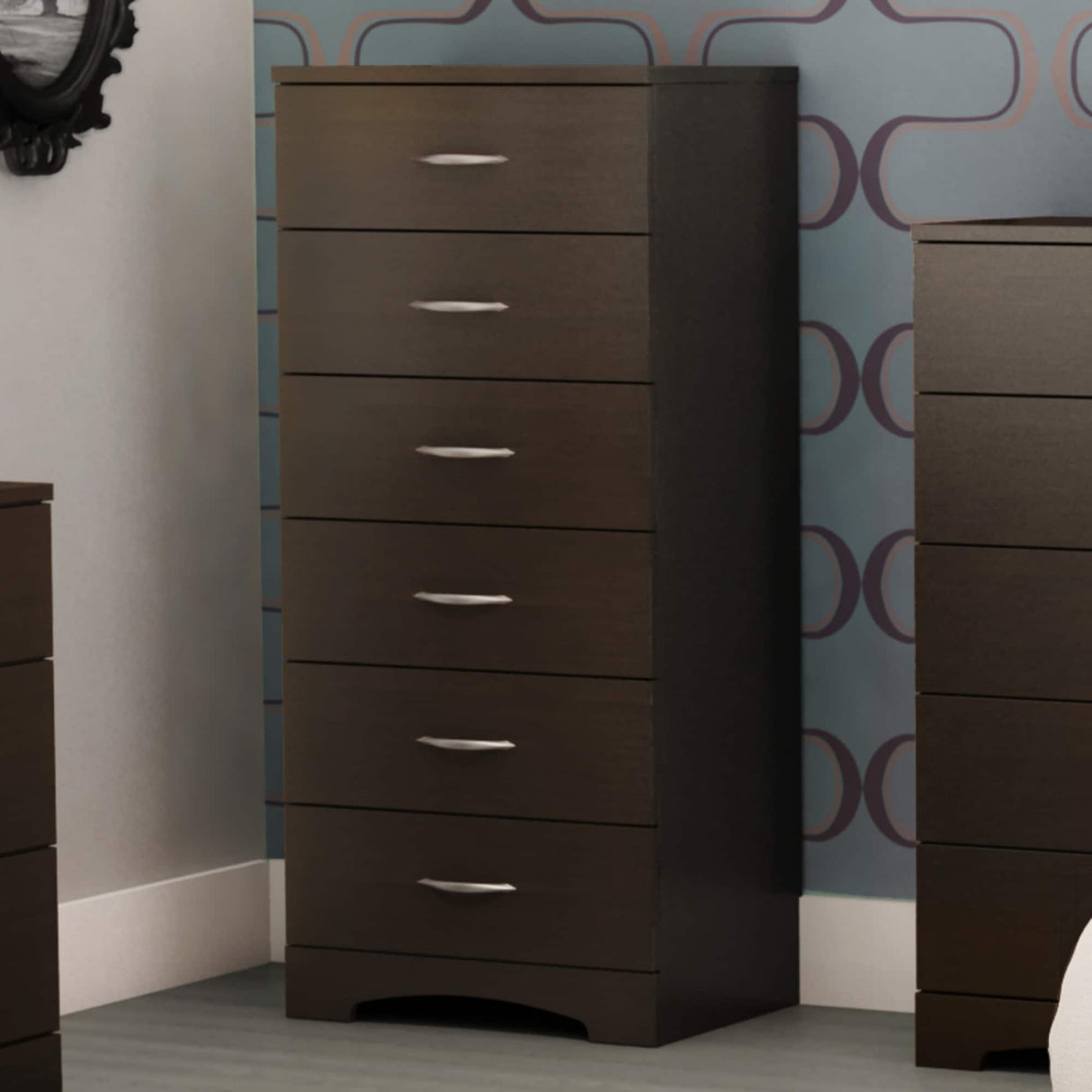 Step One Contemporary 6-Drawer Lingerie Chest/Dresser Metal Handles