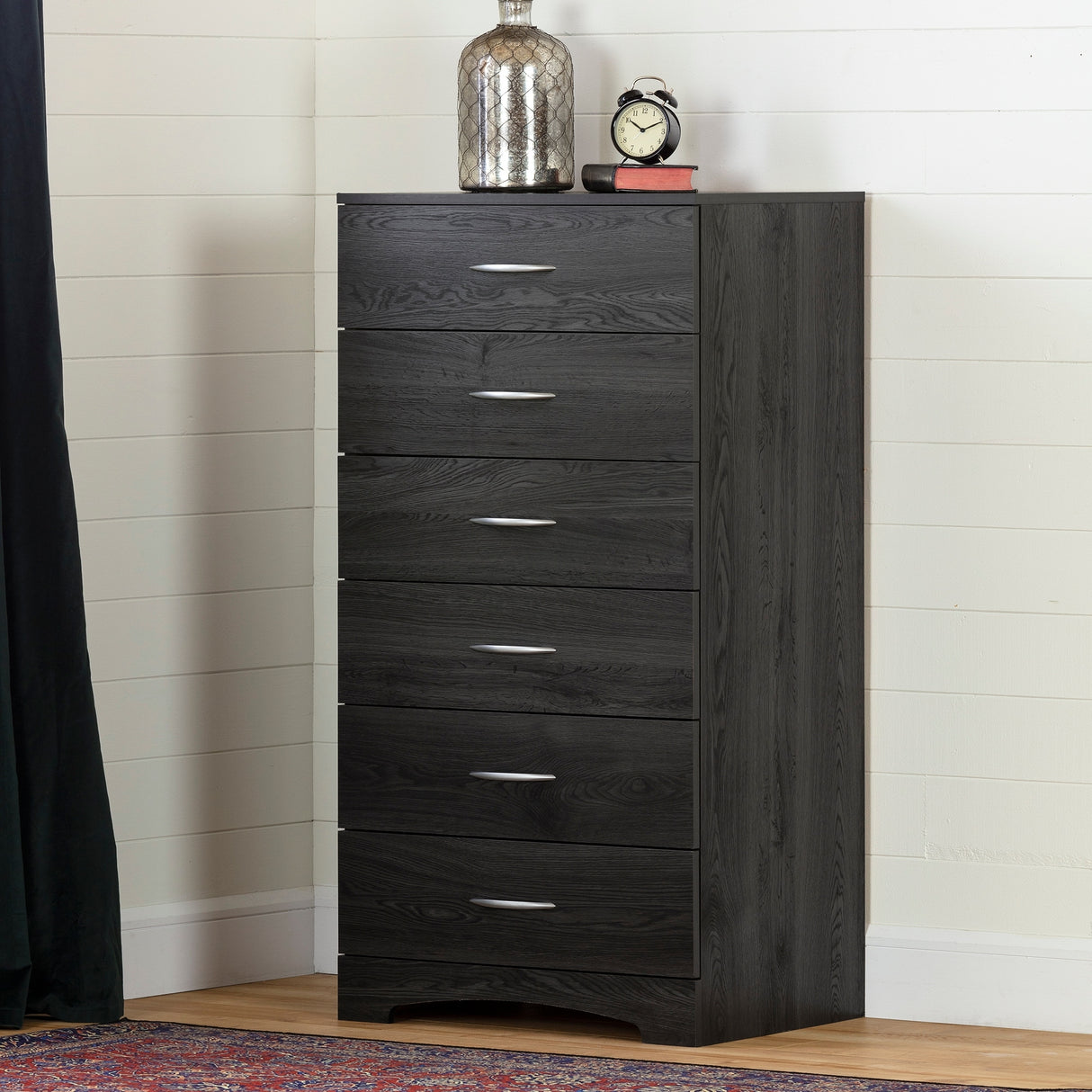 Step One Contemporary 6-Drawer Lingerie Chest/Dresser Metal Handles
