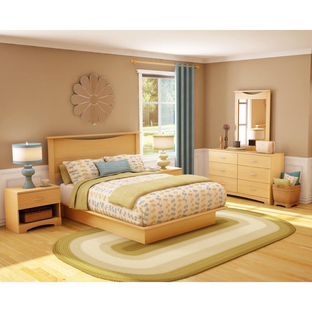 South Shore Step One Queen Platform Bed and Headboard (54/60'')