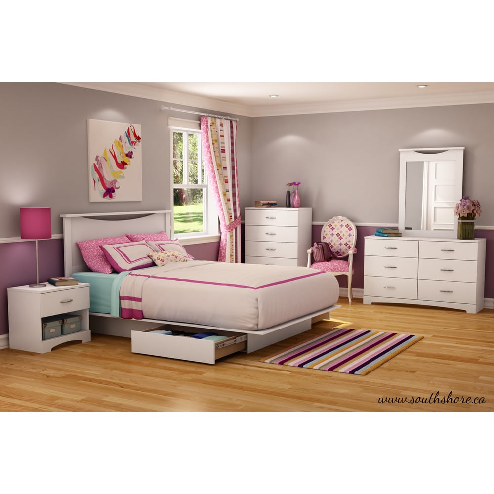 South Shore Step One Queen Platform Bed and Headboard (54/60'')