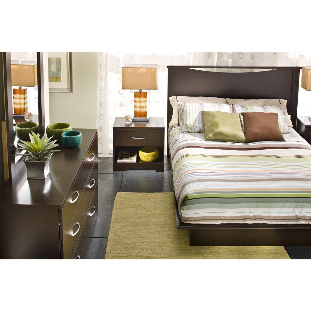 South Shore Step One Queen Platform Bed and Headboard (54/60'')