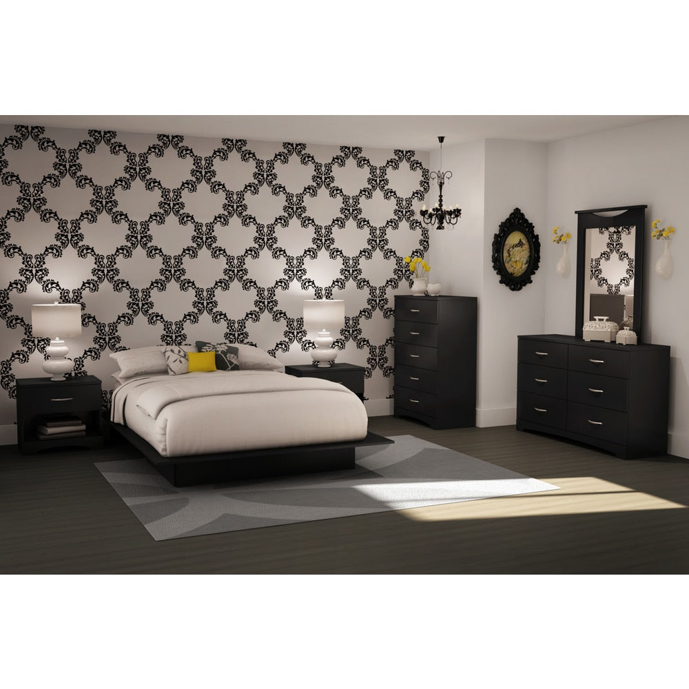 South Shore Step One Queen Platform Bed and Headboard (54/60'')