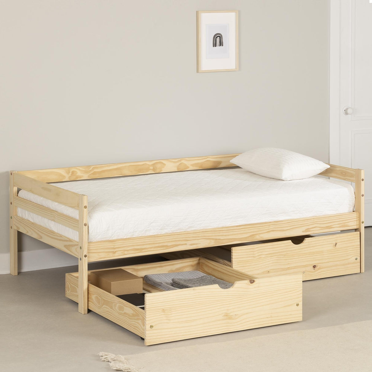 South Shore Sweedi Solid Wood Daybed with Storage Drawers