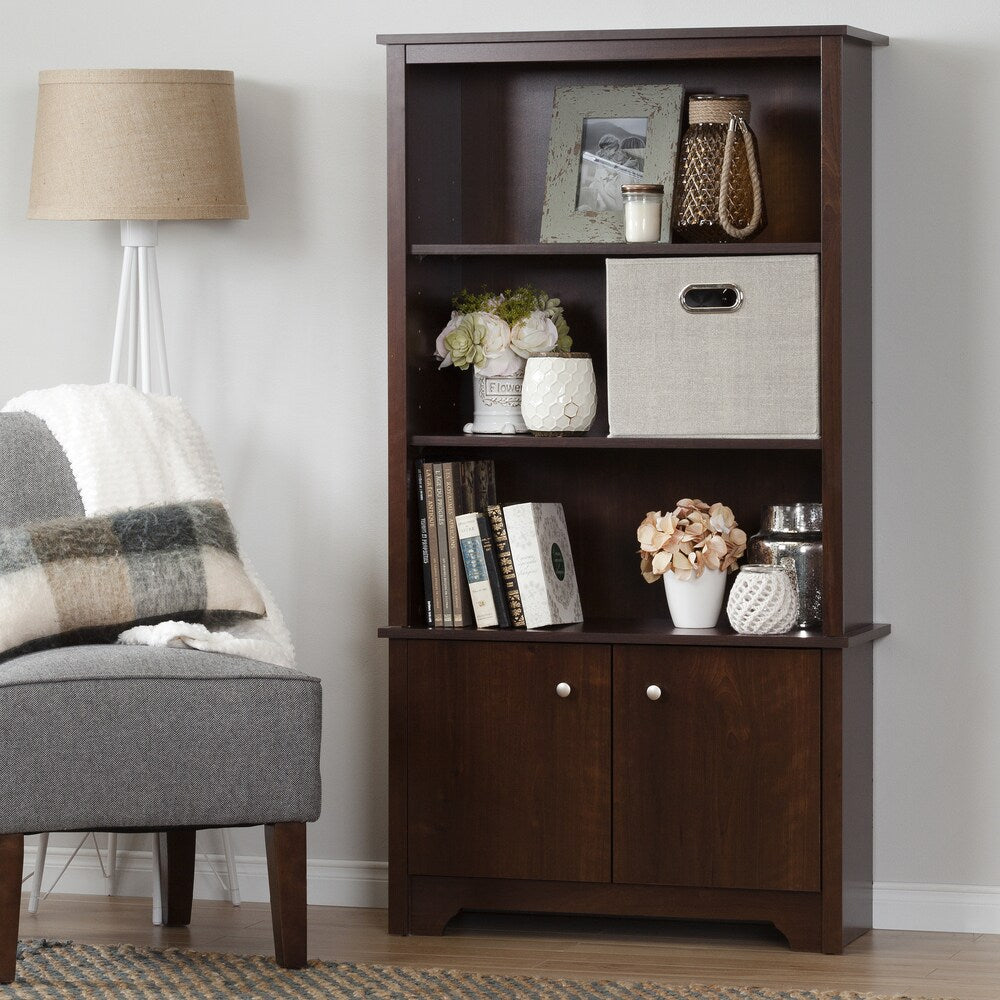 South Shore Vito 3-Shelf Bookcase with Doors